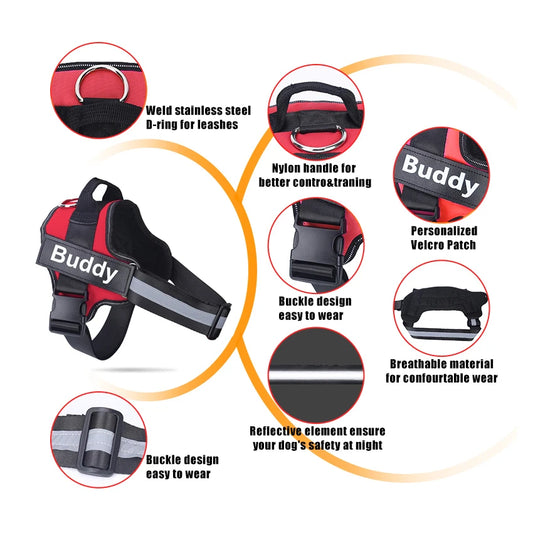 Dog Harness NO PULL, Reflective & Adjustable