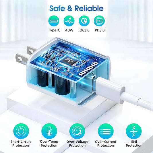 40W USB C Fast Charger For iPhone