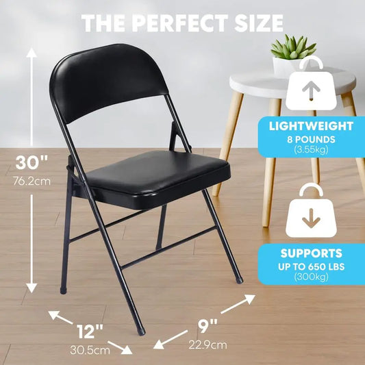 6 Pack Black Padded Folding Chairs