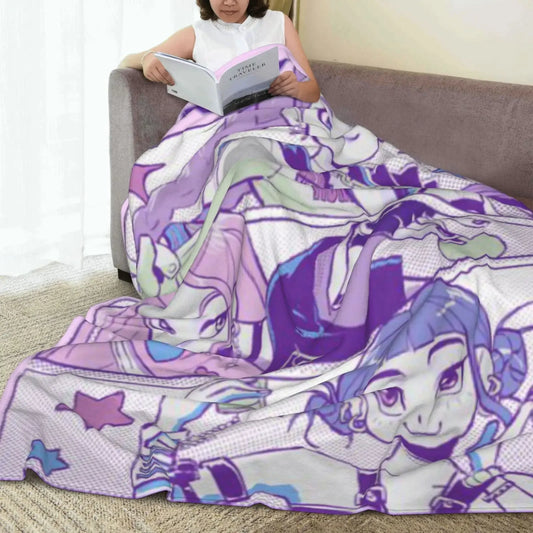 Cool K-Pop Demon Anime Flannel Blanket