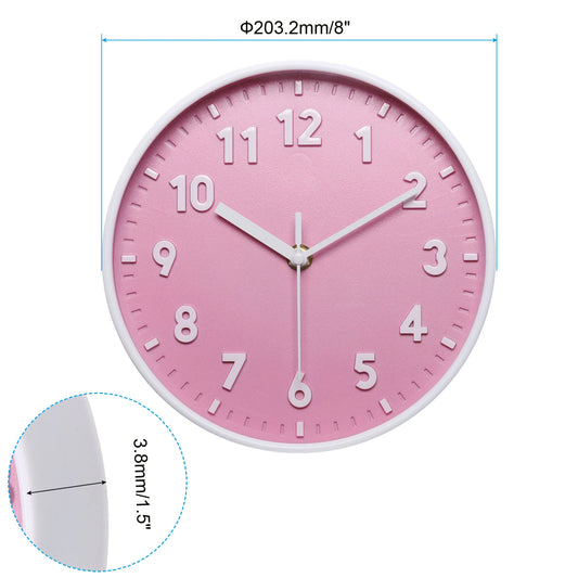 8 Inch Wall Clock 3D Number Quartz