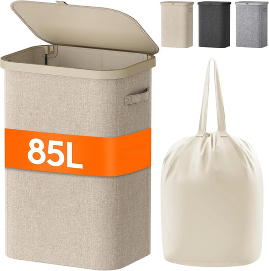 Laundry Basket with Wheels and Lid