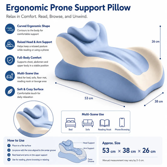 Multifunctional Memory Foam Prone Reading Pillow