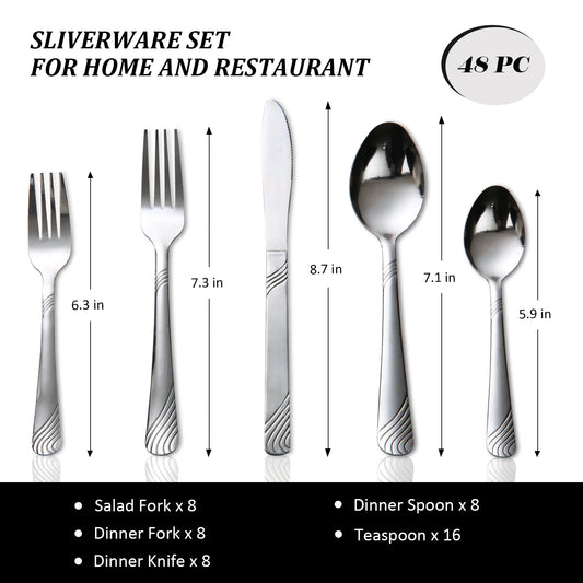 48Pcs Flatware Set