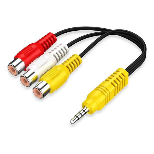 3.5MM To 3 RCA Video Component AV Adapter Cable