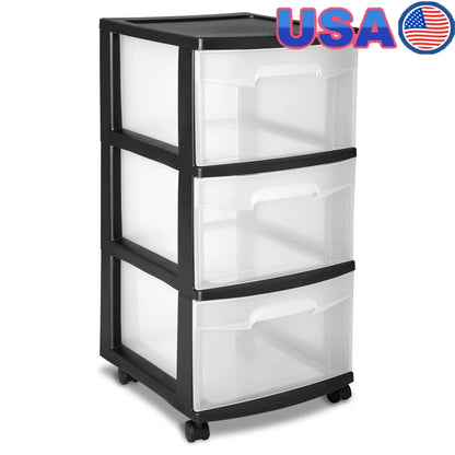 3 Drawer Plastic Storage Cart