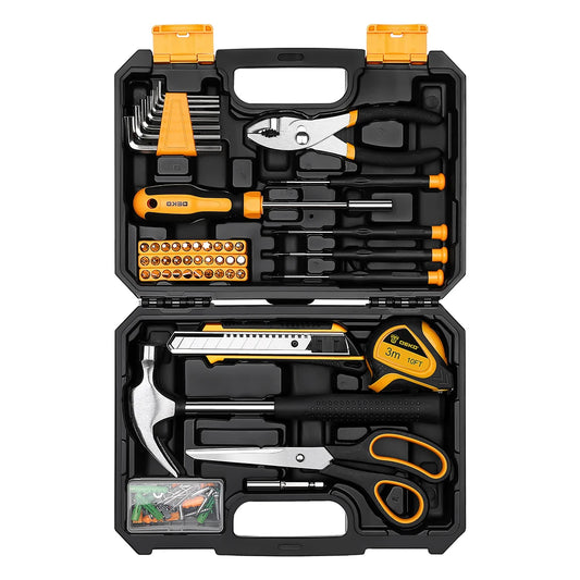 Household Hand Tool Kit w/ Plastic Storage Case