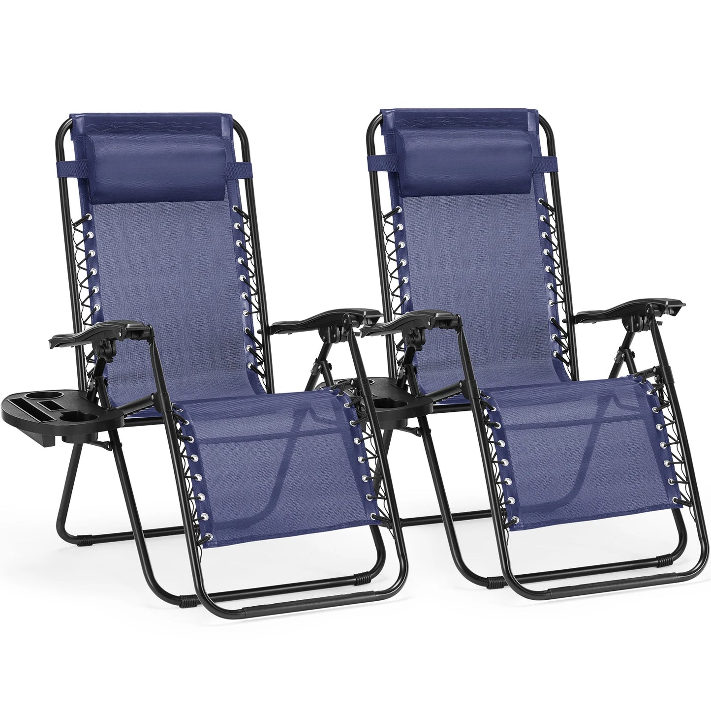 JHK Zero Gravity Set of 2 Portable Recliner Chairs