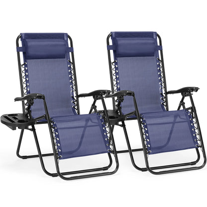JHK Zero Gravity Set of 2 Portable Recliner Chairs