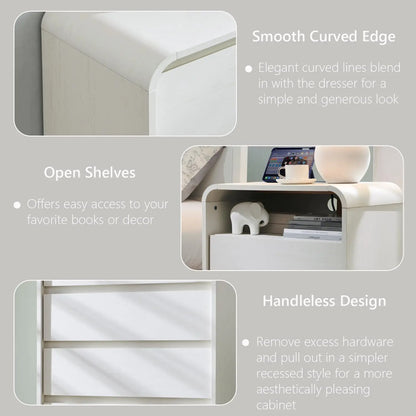 25" Tall Modern Nightstand with Charging Station