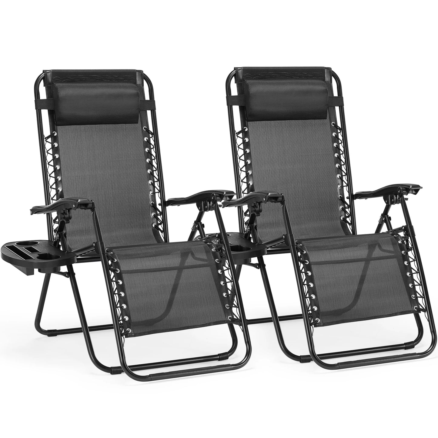 JHK Zero Gravity Set of 2 Portable Recliner Chairs