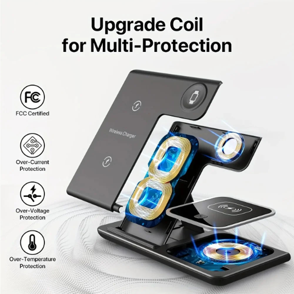 15W Fast Charging 3-in-1 Foldable Wireless Charger