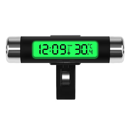 Portable 2 in 1 Car Digital LCD Clock Temperature Display