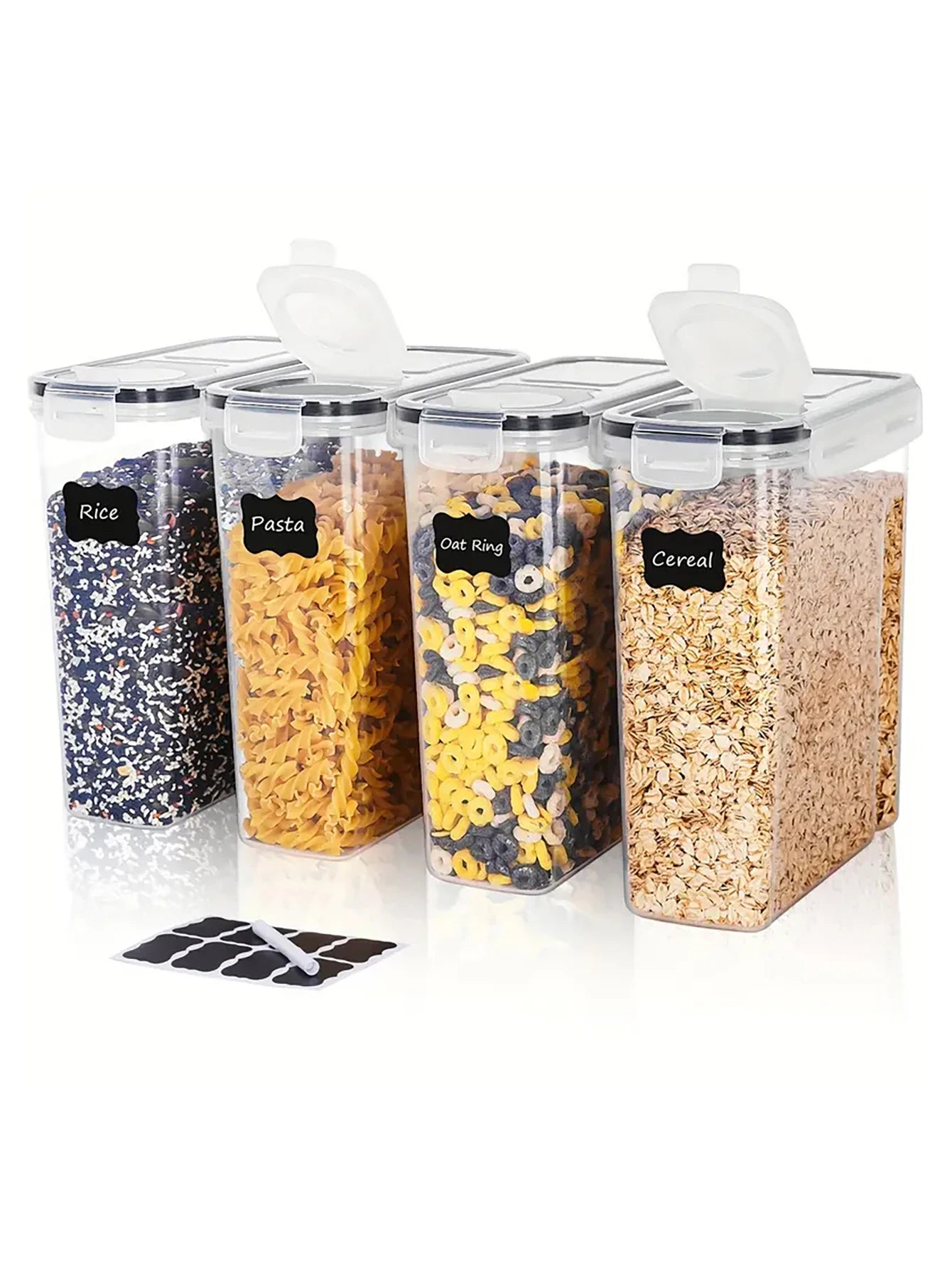 Large Food Storage Containers W/Lids 4pc Set
