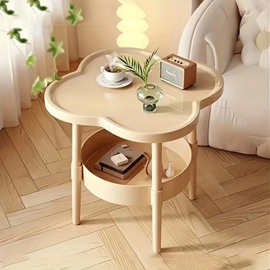 Stylish Modern Round Side Table w/ Storage Shelf