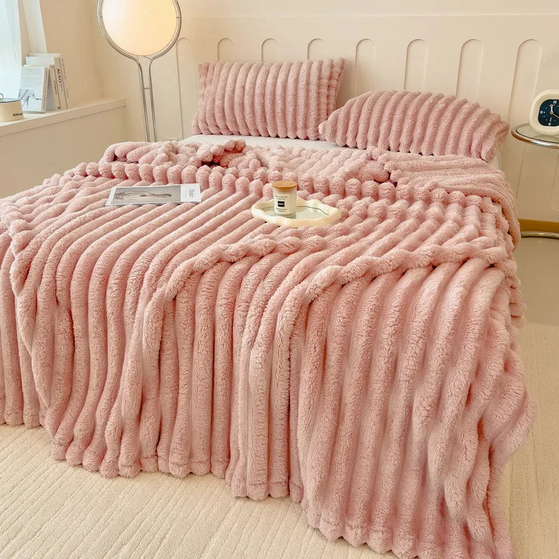 Luxurious Super Soft Faux Rabbit Fur Blanket