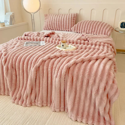 Luxurious Super Soft Faux Rabbit Fur Blanket