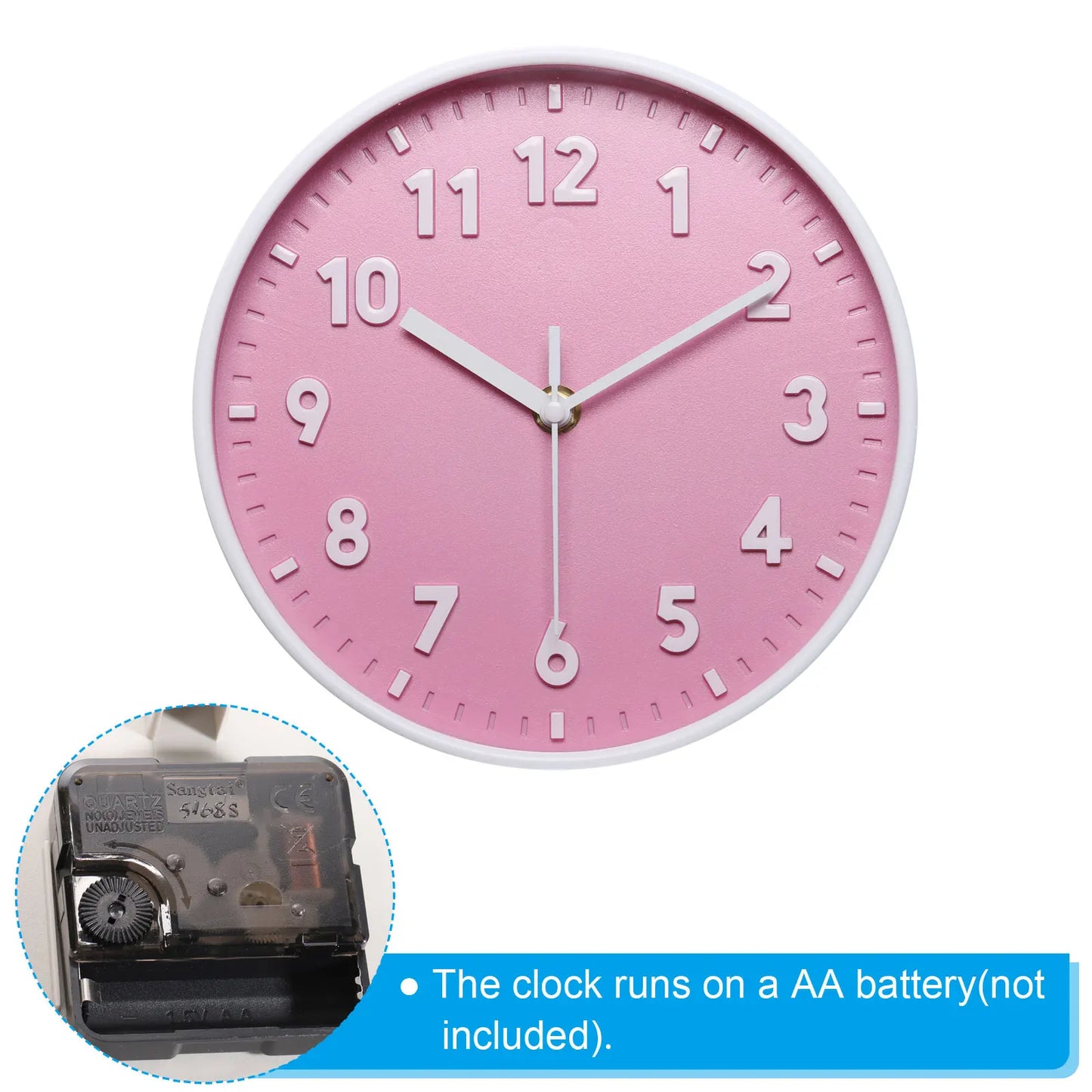 8 Inch Wall Clock 3D Number Quartz