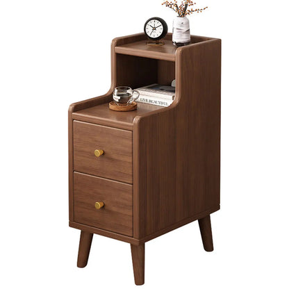 Ultra-Narrow Nightstand with 2 Drawers