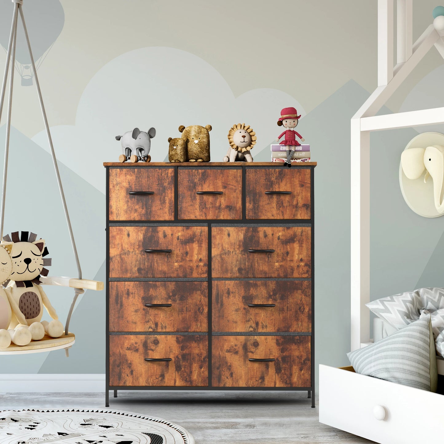 9 Drawer Fabric Dresser