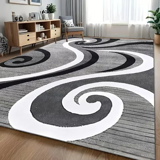 Modern Abstract Swirl Area Rug
