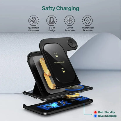3 in 1 Fast Wireless Charger Stand