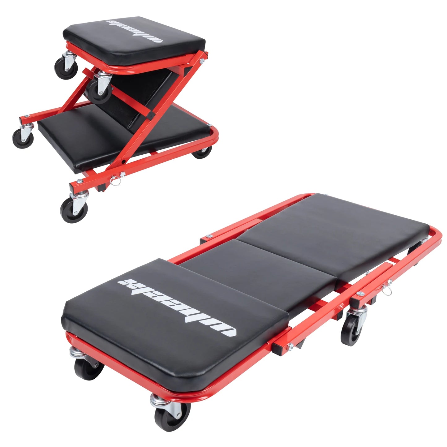 3-in-1 Rolling Mechanic Creeper Z Seat, Foldable Garage Chair