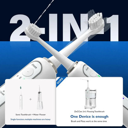 Toothbrush with Water Flosser, Wireless Charging