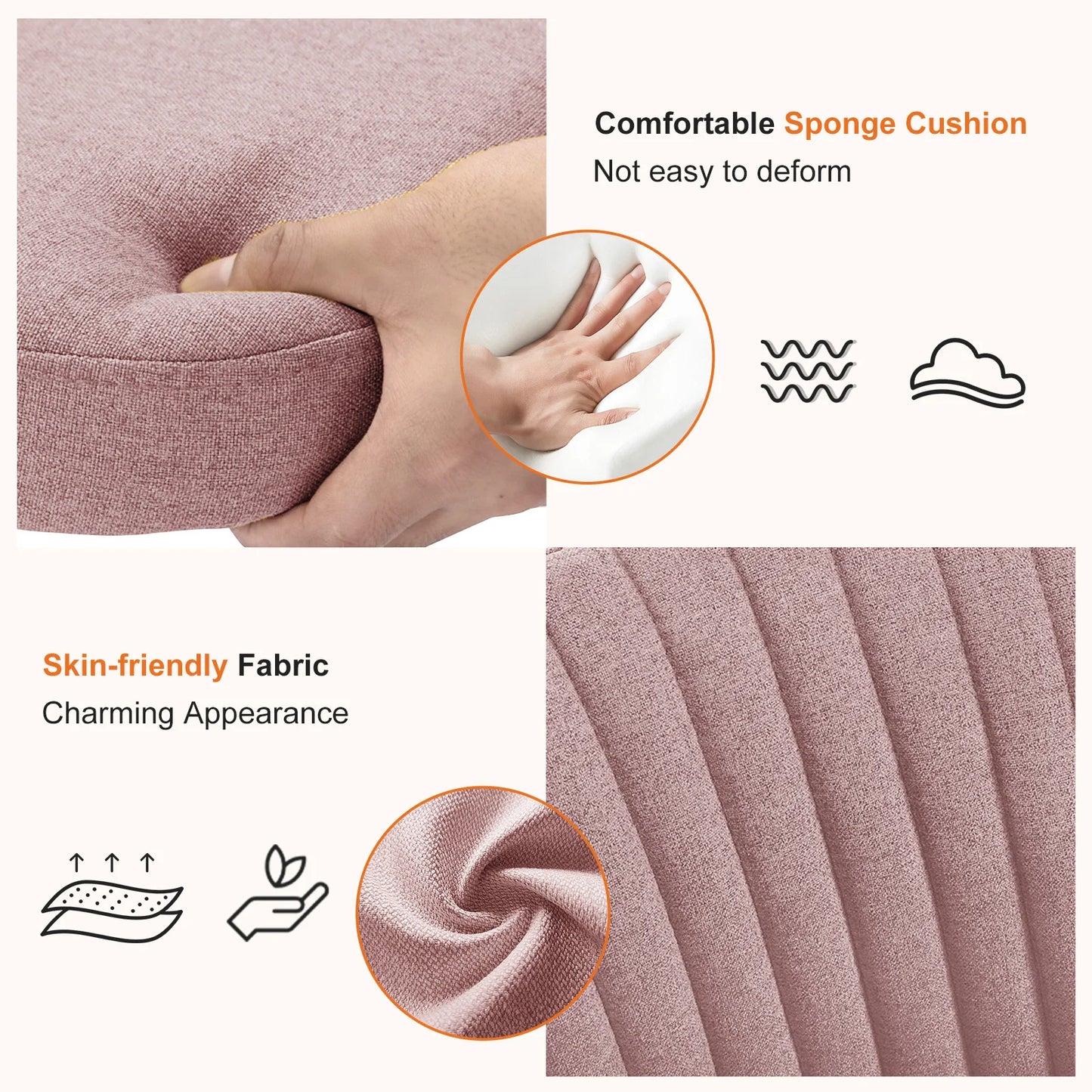 Armless Cute Vanity Swivel Chair