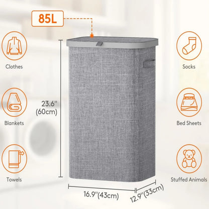 Laundry Basket with Wheels and Lid