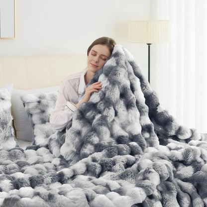 Cozy Faux Rabbit Fleece Blanket