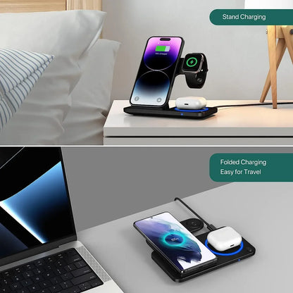 3 in 1 Fast Wireless Charger Stand