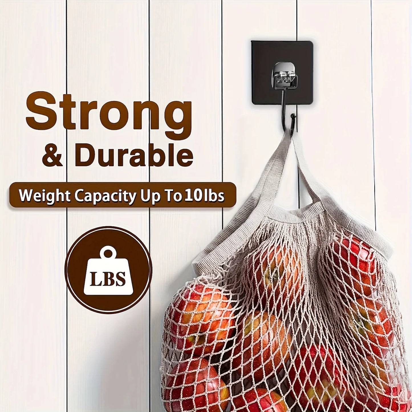 Heavy Duty Wall Hooks - Self Adhesive Multi-Purpose