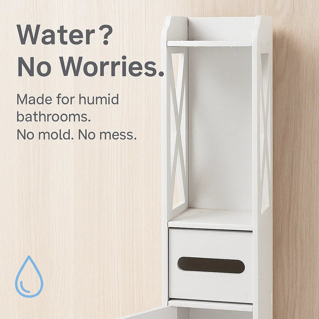 Bathroom Toilet Furniture Cabinet, White