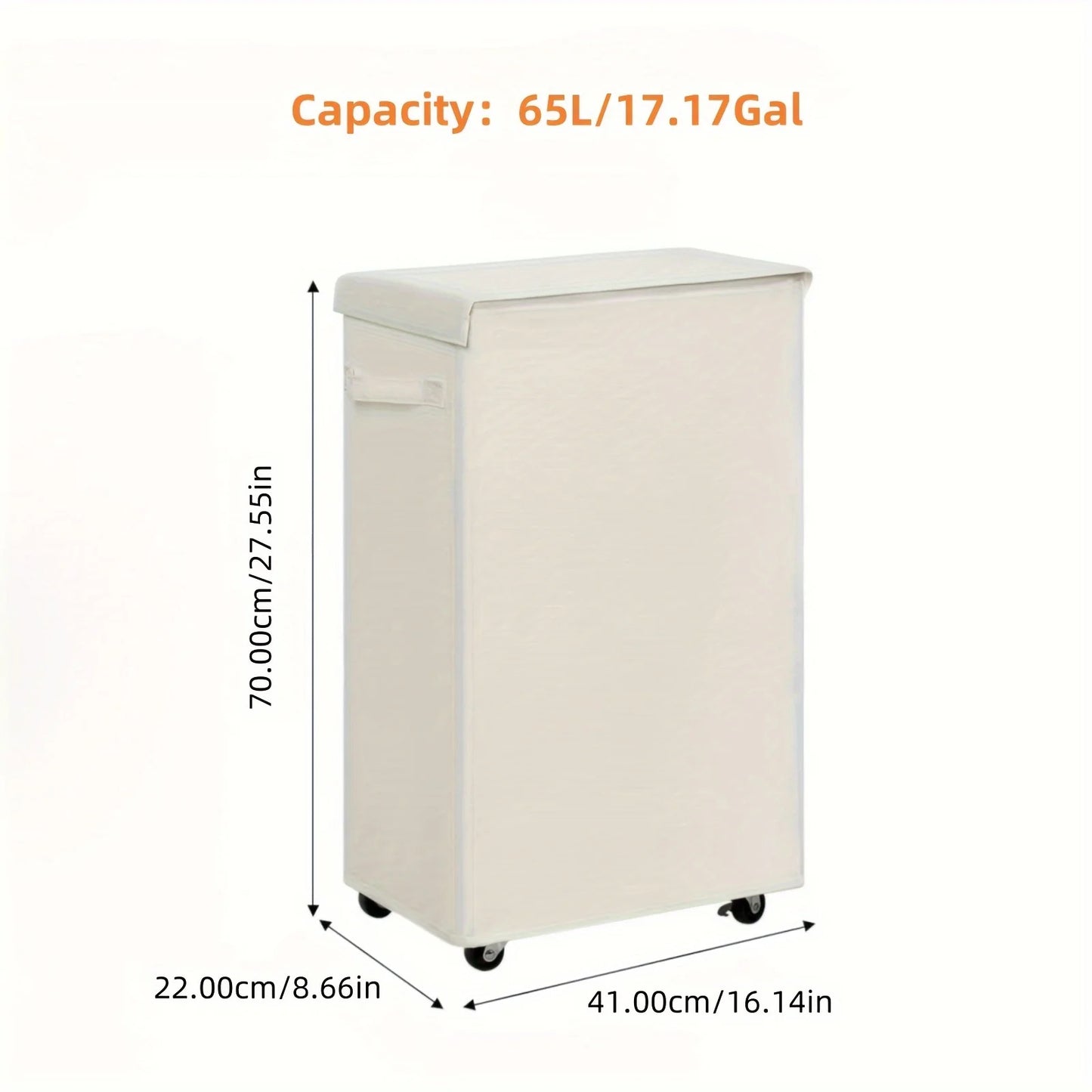 Laundry Basket with Wheels and Lid