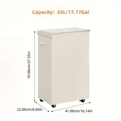 Laundry Basket with Wheels and Lid