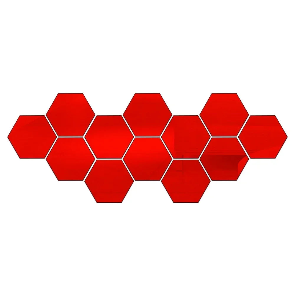 Hexagon Acrylic 3D Mirror Wall Sticker