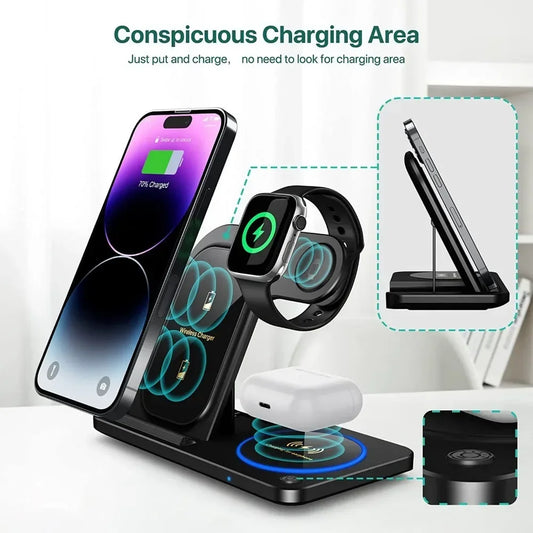 3 in 1 Fast Wireless Charger Stand
