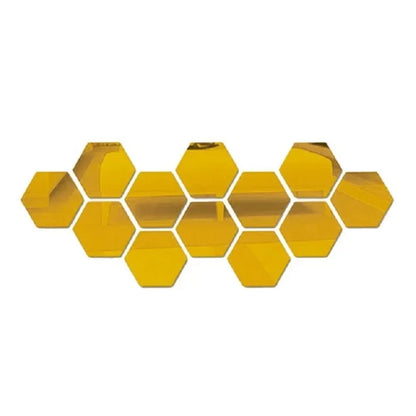 Hexagon Acrylic 3D Mirror Wall Sticker