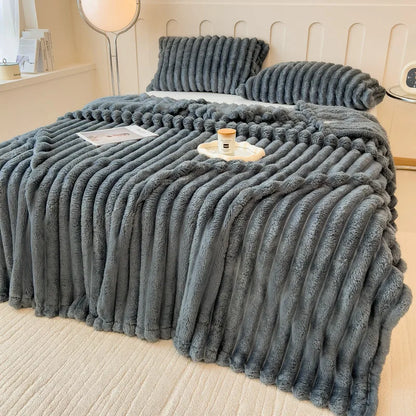 Luxurious Super Soft Faux Rabbit Fur Blanket