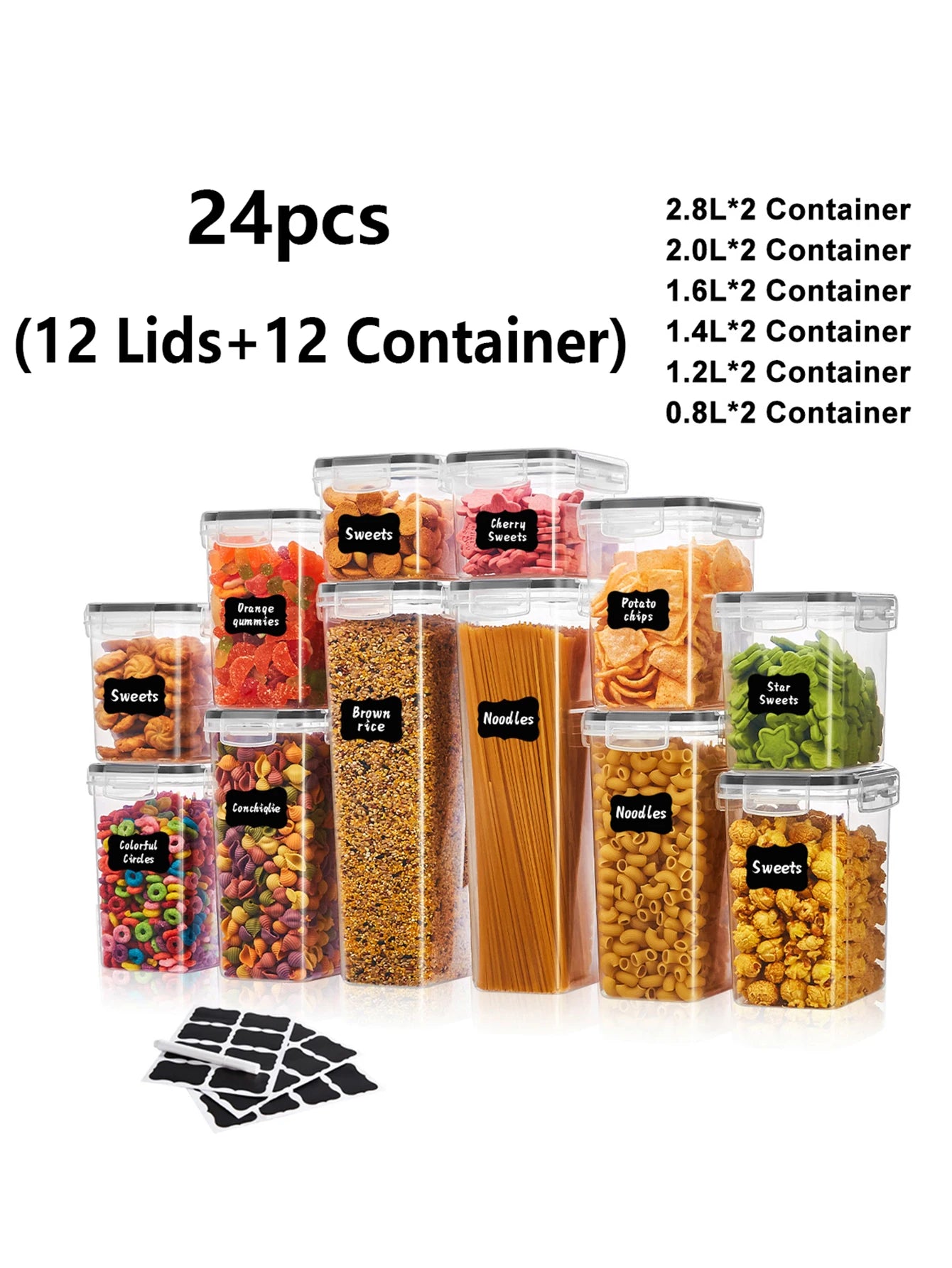 24pc Sealed Food Storage Containers w/ Lids