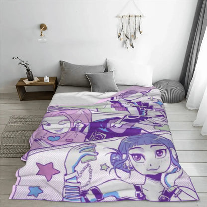 Cool K-Pop Demon Anime Flannel Blanket
