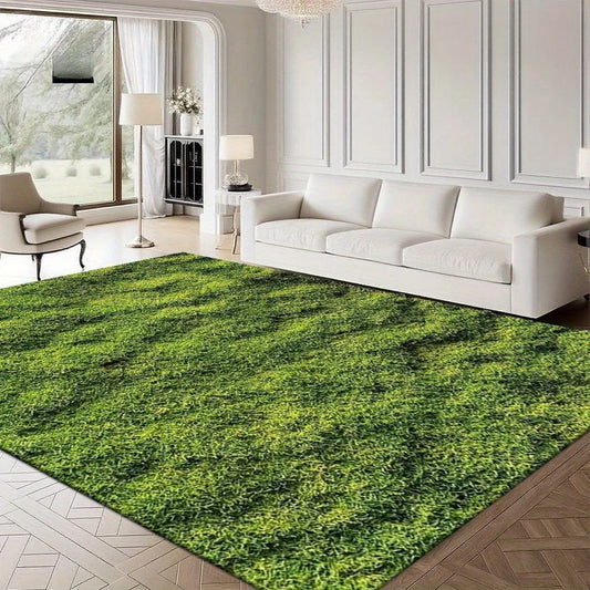 Realistic 3D Green Grass Area Rug