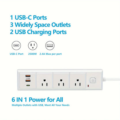 Power Outlets 3 Plug Strip