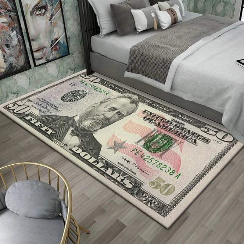 Creative Dollar Money Print Rug