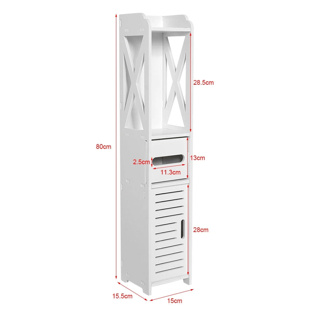 Bathroom Toilet Furniture Cabinet, White