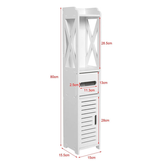 Bathroom Toilet Furniture Cabinet, White