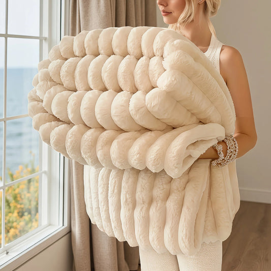 Luxurious Super Soft Faux Rabbit Fur Blanket