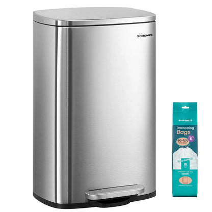 13 Gal. Trash Can, Stainless Steel