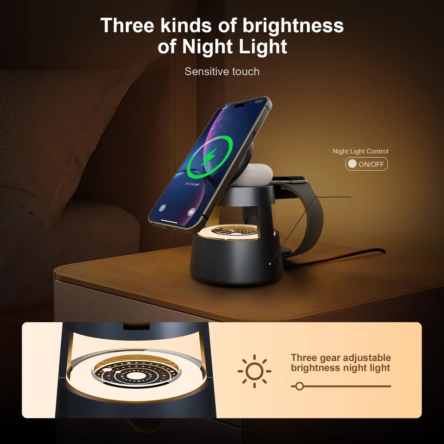 4 in 1 Magnetic Wireless Charger Fast Charging Station